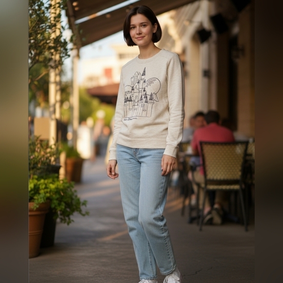 DISNEY PARKS | WALT DISNEY WORLD MAGIC KINGDOM CREW NECK COTTON BLEND PU… - Picture 16 of 16